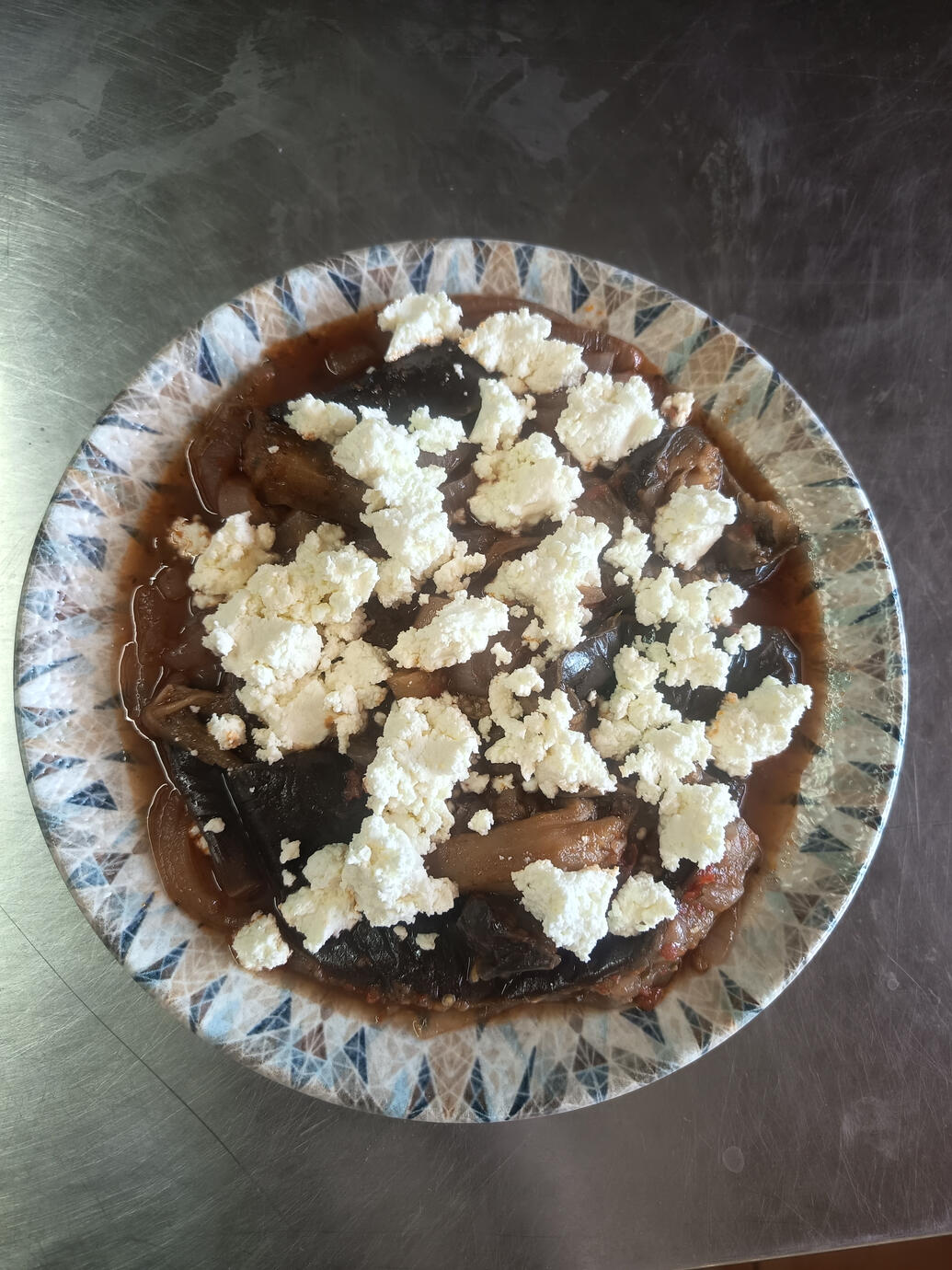 Aubergines with local cheese
